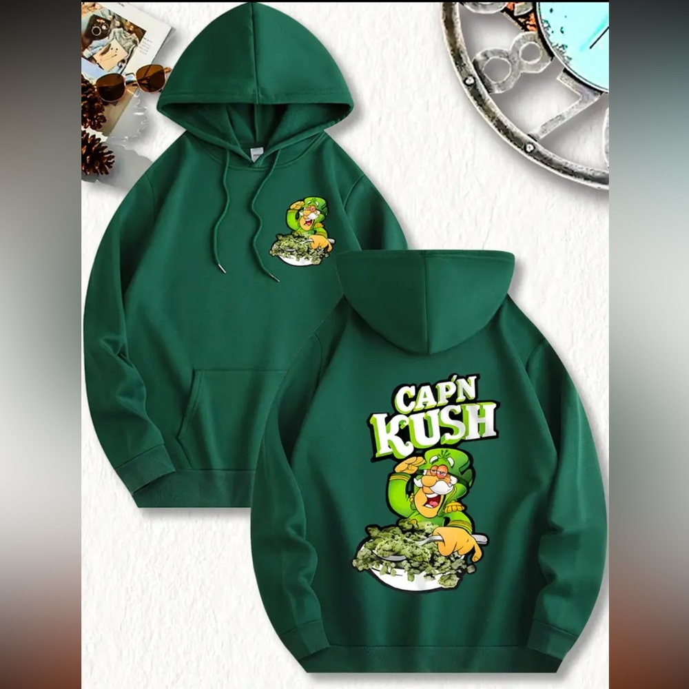Cap’N Kush Cartoon Hoodie - Picture 1 of 6
